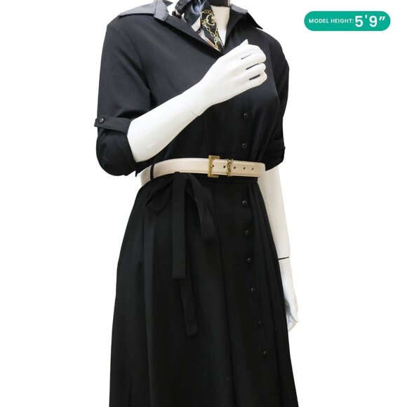 Yves Saint Laurent  Cassandre Leather Belt Beige Size 90 - Picture 2 of 11